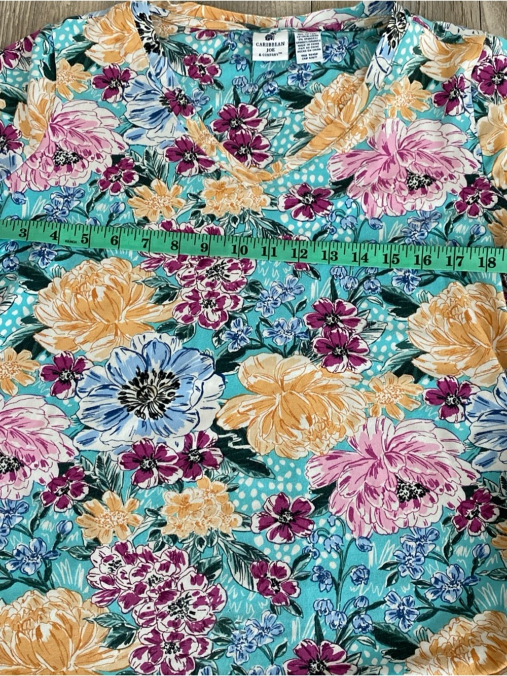 Caribbean Joe Women’s Floral Tropical Pullover Shirt Distressed Large (READ)👇 - Picture 4 of 7